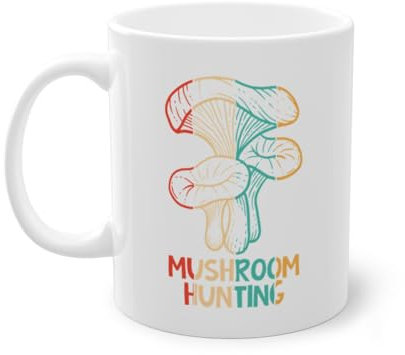 Retro Identificazione Cacciatore Tazza Di Caffè | Raccogliere Mangimi Cerca Funghi Caccia Tazza Bianco (08548C)