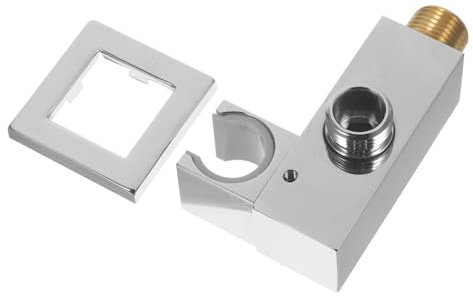 Housoutil Stainless Steel Shower Head Holder with 1/2 Inch Metal Fitting Adapter, Rotatable Water Inlet Base for Bathroom Plumbing Connections
