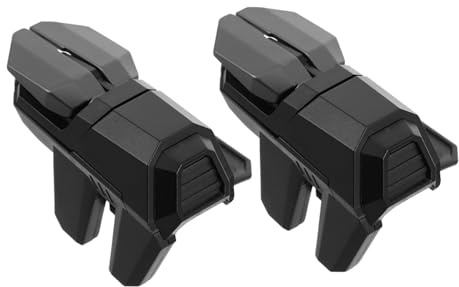 HOMSFOU Leichter Handy Gaming Trigger aus Abs für Mobiles Gaming mit Empfindlichen Tasten und Einfachem Anbringen Smartphone Controller Zubehör Schwarz