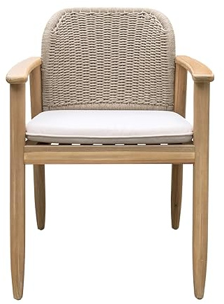 OUTLIV. Marie Gartensessel, 59,5x62,5x86,5cm, mit Rückenlehne | Akazie; mit Rückenlehne und mit Armlehnen; 59,5x62,5x86,5cm; Teak-Look/Beige/Creme; komfortabel, pflegeleicht