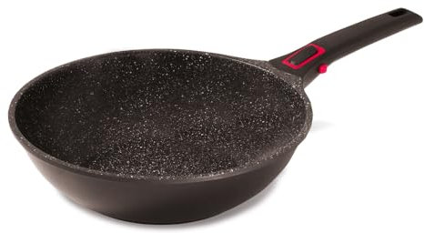 Baumalu Poêle Wok 30 cm Granit Pro Céramique, Noir