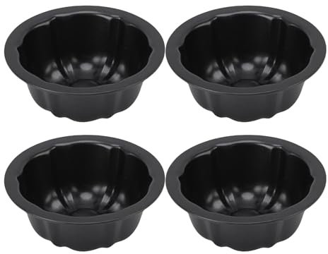 TOPINCN Mini Stampo per Flan, Pentole per Torte di Zucca da 4 Pollici, Telaio Antiaderente, Stampo per Piccolo Flan Riutilizzabile da Forno Singoli da Forno per Cupcake da Forno