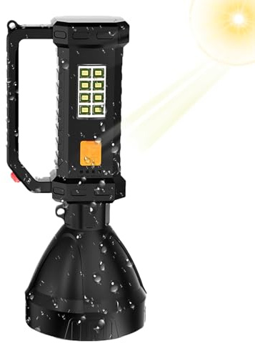 Lampe de poche solaire rechargeable, lampe de poche LED de camping, lampe torche rechargeable pour camping, randonnée, cyclisme, outil d'éclairage extérieur portable