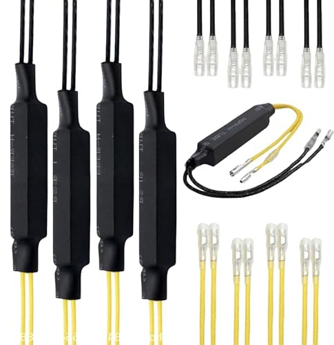 JDIEOQA 4 x Universal-Blinker für Motorrad, Widerstand, Last, Fehler, Blinker, Indikator, Adapter, Motorrad, 12 V, 21 W, LED-Anzeige, Adapter, Lastwiderstand, Blinker, Fehlerbehebung