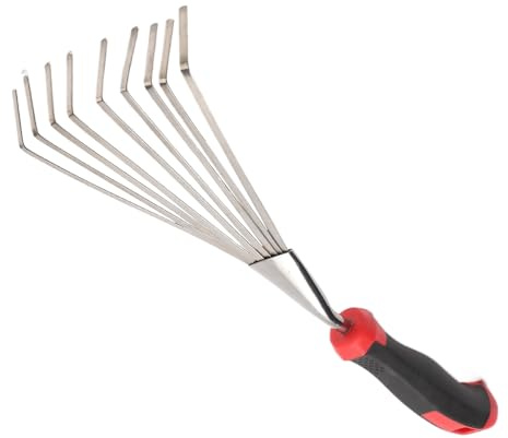 Rastrello Manuale,Attrezzo da Giardinaggio Rastrello Manuale - Attrezzo Manuale in Metallo per Lavorazione Terreno Giardino e