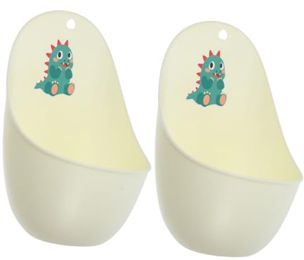 Orinatoio per Ragazzo Ragazza Montaggio a Parete Beige 2 Pezzi Pp | Altezza Regolabile, Bagno e Scuola Materna, Forma Cartoon, Stile Carino