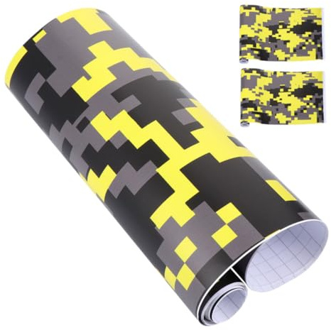 Film de Covering Automobile Camouflage Jaune en Pvc 3 Pièces