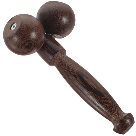 MUCKLILY Gesichtsroller mit Doppelrollen für Entspannende Gesichtsmassage und Handmassage Braunes Massagegerät für Effektive Hautpflege und Wellness