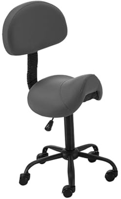 FXLUHAY Drehstuhl Sattelhocker Sattelhocker Verstellbarer Sattelhocker Stühle mit Rückenlehne Rollen e Geeignet for den Einsatz in verschiedenen Szenarien(Black)