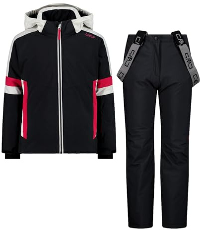 CMP Mädchen Skiset Skijacke Skihose Kid G Set Jacket and Pant, Farbe:Mehrfarbig, Artikel:-U423 antracite, Größe:176