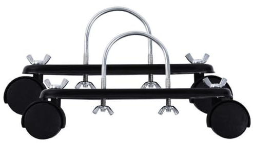 Lawnoval Juego de 2 soportes de polea móviles de acero al carbono para radiadores eléctricos con ruedas giratorias de 360°, color negro