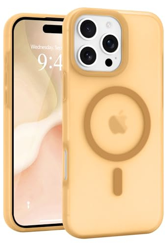 Micoden Magnetic Case for iPhone 16 Pro Max [Compatible with Magsafe] Soft Silicone Translucent Matte Skin-feel Phone Case,Cute Slim Shockproof Protective Cover for Men Women-Brown