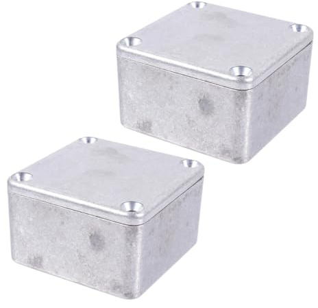 Zerodeko 2 Stück pack Aluminium Effektpedal Gehäuse für Gitarren mit Vielseitiger Kompatibilität und Schutz Elegantes Design für Bühne und Auftritte 50,5 X 50,5 X 31mm