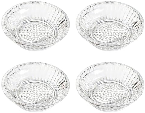 KANLVU Knoblauchreibe, Glas Ingwerreibe Für Knoblauch-Ingwer-Püree, Küche Handreibeteller Zum Reiben Von Wasabi, Muskatnuss Käse(4pcs)