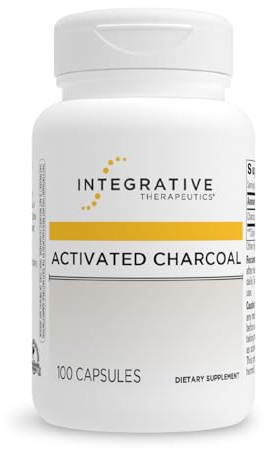 Integrative Therapeutics Activated Charcoal - Digestive & Gut Health Supplement* - Gastrointestinal Support* - Gluten-Free & Dairy-Free - 100 Capsules (50 Servings)