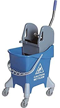 Clim Profesional Carro de Fregado Profesional con Prensa Plus 30 litros de Capacidad con Ruedas Giratorias en Color Azul y 97 Centímetros de Alto.