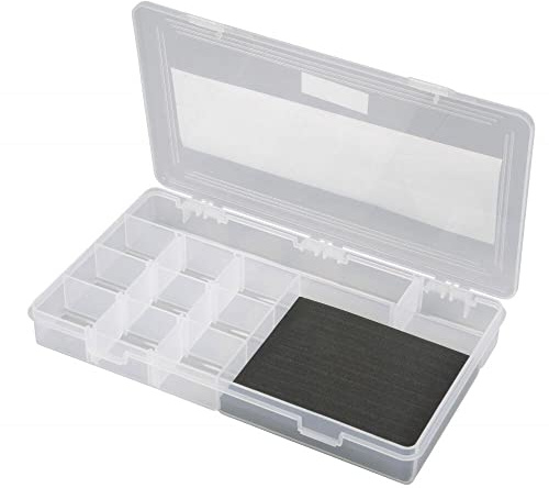 Spro Tackle Box mit EVA 27,7x14x3cm - Angelbox für Jighaken & Stinger, Tacklebox für Kleinteile, Kleinteilebox für Angelhaken