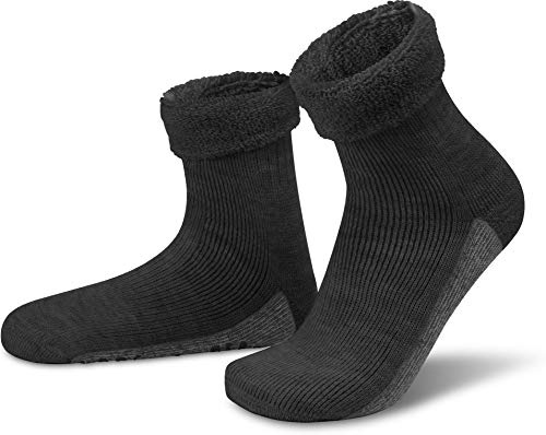 normani ALPAKA Wollsocken mit Alpaka- & Schafwolle sowie rutschfestem ABS-Aufdruck | Hausschuh-Socken | Dicke Kuschelsocken mit Antirutsch-Sohle
