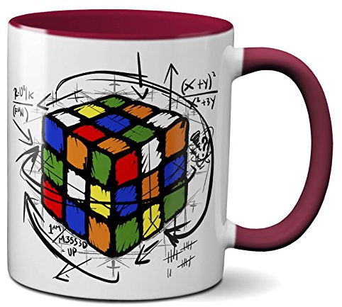 PAPAYANA - 1017 - Magic-Cube - Beidseitig Bedruckte Tasse 325ml 11oz - Große Farbauswahl - Marone