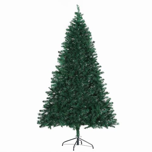 HOMCOM Árbol de Navidad 180cm Artificial Árbol de Pino 1000 Ramas Verde | Decoración Navideña, Soporte Metálico, PVC