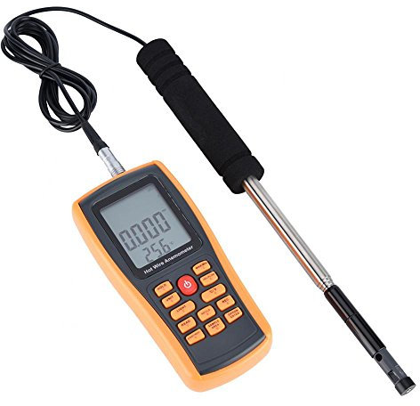 Digital Anemometer GM8903 Portable Hot Wire Wind Speed Temperature Gauge for Weather Data Collection, Outdoor Activities