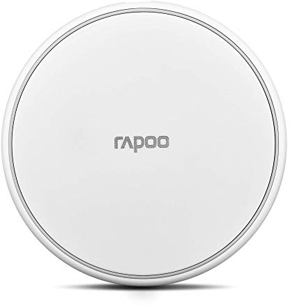 Rapoo XC100 kabelloses Induktionsladegerät für Smartphone, Ladegerät für iOS und Android (z.B. iPhone, AirPod, Samsung), flach, Qi-Laden, Schnellladen, Überladeschutz, weiß