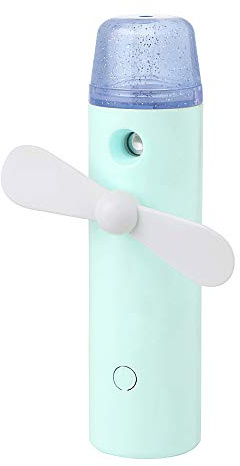 Mini ventilateur de brumisation USB portatif avec humidificateur de brume de refroidissement avec ventilateur de refroidissement portable et lumière de nuit LED 7 couleurs Vert