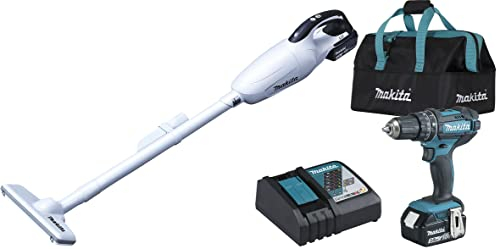 Makita DLX2333X1 Akku-Kombo-Kit 18 V (DCL181FRFW + DHP482Z + DC18RC + 2x BL1830B) in Transporttasche