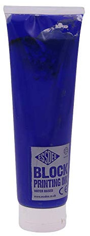 Linolfarbe für Linoldruck | BLAU | extra feine Pigmente | Künster Qualtität | DIY Linol Druck 250 ml