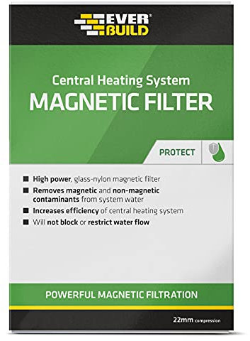 Everbuild Central Heating System Magnetic Filter, Length 129mm, 22mm Compression Fit