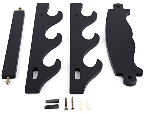 Schwertständer Katana Ständer, Schwerthalter Wand Schwert Wandhalterung, Ständer Wand, Schwarz Holz Samurai Wandhalterung Doppelter Schwertständer, Tischplatte Gladiator Display Schwerter 3 Tier