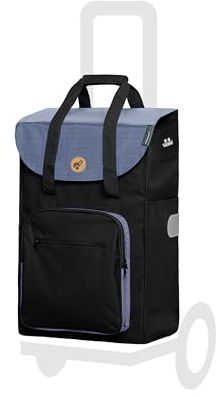Andersen Einkaufstrolley Ersatztasche - 45 Liter - mit Kühlfach | Seiten- & Fronttasche - Tragegriff - extra Innenfach - wasserabweisend - Reflektoren - faltbar - Wismar schwarz