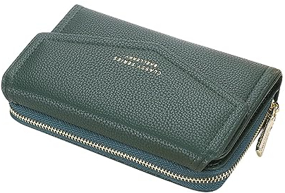 Geldbörse Damen Mittelgroß mit Münzfach, Geldbeutel Damen Mittelgroß Viele Fächer mit 10 Kartenfächer, Kleines Portemonnaie PU Leder