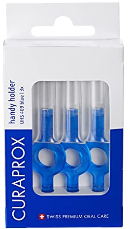 Curaprox UHS 409 Praktisch Blau Halter Für CPS Bürsten, Swiss Made | Interdentalbürsten-Halter-Set, Trio-Pack (3 Stück)