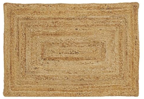 AUBRY GASPARD - Tapis en Jute Naturel Tressé à la Main - Dimensions 60 x 90 cm - Idéal en Descente de Lit ou Entrée - Design Authentique - Poids 1.17 kg - Disponible en 2 Tailles