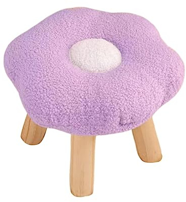 Baoblaze Small Foot Stool Sofa Footstool Multipurpose Comfortable Flower Shape Cartoon Ottoman under Desk for Bedroom Playroom Bedside Porch Entryway, Violet