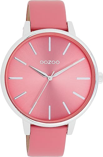 Oozoo Timepieces Damen Uhr | Armbanduhr Damen mit Lederarmband | Hochwertige Uhr für Frauen | Edle Analog Damenuhr in rund