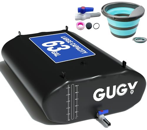 Tragbare Wasserblase für LKW-Bett, Transportwagen, große Wasserbob, Badewanne, Notfall-Wasserblase für Outdoor, Wohnmobil und Auto, Camping, Wasserspeicherblase mit Zapfhahn, Überlauf-Set, Schwarz,