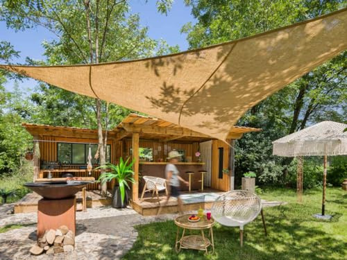 JARDILINE Voile d'ombrage Naturelle Jute Triangulaire 3 m