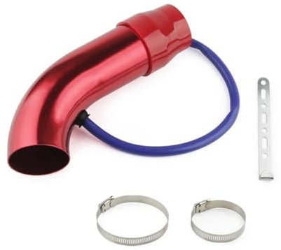 Auto Lufteinlass Universelles Aluminium 3'' 75mm Auto-Kaltluftansaugsystem Turbo-Induktionsrohr Silber Schwarz Rot Ansaugschlauch(Rot)