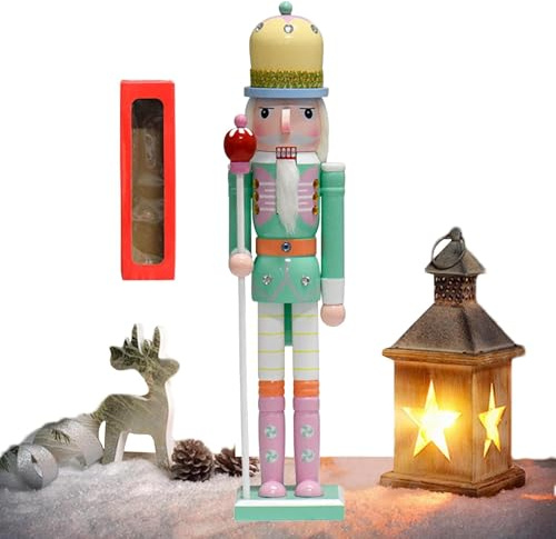 Nbbwwu Casse-Noisette de Noël,Décorations de Noël Casse-Noisette,Grandes Figurines de décorations en Bois - Ornements colorés pour la Maison, décorations de Vacances, Fournitures de fête pour Tables,