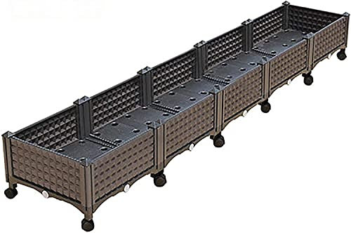 Mobile Raised Garden Bed Planter with Wheels Plastic Flowerbed Kit for Growing Vegetables and Flowers Portable Plant Stand with Storage Rack for Outdoor Garden Elevated Planter Box on Wheels.