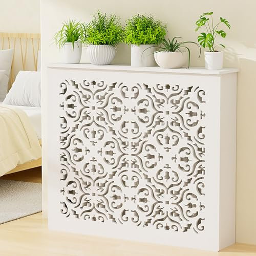 Holz Heizungsverkleidung, Heizkörper Verkleidung Abdeckung, Weiß Holz Heizungsverkleidung, Heizkörper Verkleidung, Heizung Heizkörper Abdeckung, Radiator Abdeckung für Wohnzimmer Schlafzimmer(60x80x20