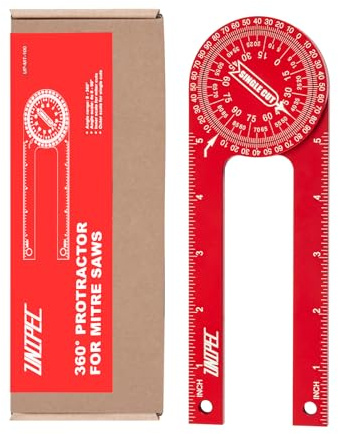 7.3 Aluminum Miter Saw Protractor, Rust-Proof Angle Finder with Precision Laser-Engraved Scales and 360° Rotation for Woodworking & Construction