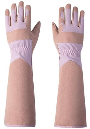LOVIVER 18 Zoll lange Gartenhandschuhe für Damen, Arbeitshandschuhe, atmungsaktiv, Mehrzweck, zum Obstpflücken, bequem