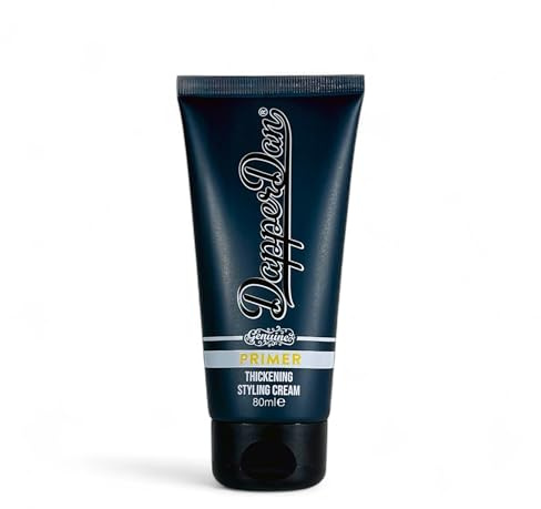 Dapper Dan Primer Thickening Styling Cream 80ml | Volumizing Pre-Styler with Caffeine and Rosemary Oil. Hybrid Styling and Curl Cream with Natural Shine Finish.