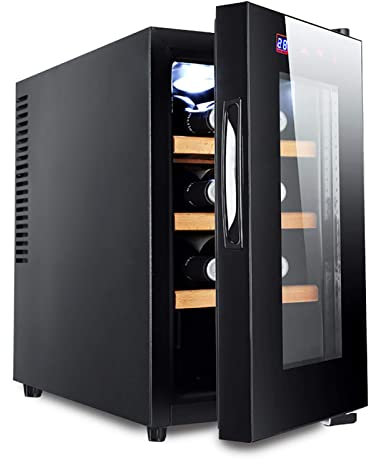 Cantinetta per vino Frigo per vino 8 bottiglie Cantinetta per vino da incasso o indipendente con porta in acciaio inossidabile e vetro temperato a doppio strato Risparmio energetico Funzionamento sile