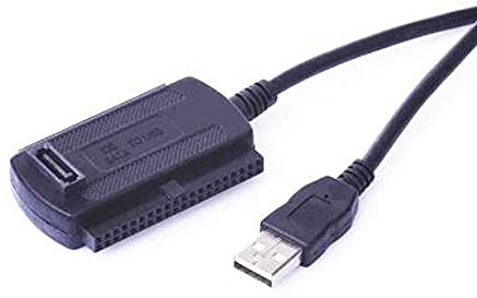 levitantes Adaptador USB 2.0 para conexiones IDE/SATA, compatible con discos duros y dispositivos de almacenamiento, ideal para transferencia de datos.
