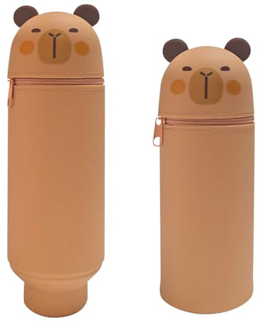 READREAM 2-in-1 Kawaii Federmäppchen Capybara, Schulmäppchen aus Weichem Silikon, Stand up Federmäppchen Reißverschluss, Weiche Silikontasche Mäppchen für Schule Home Office Supplies (Kugelfisch)