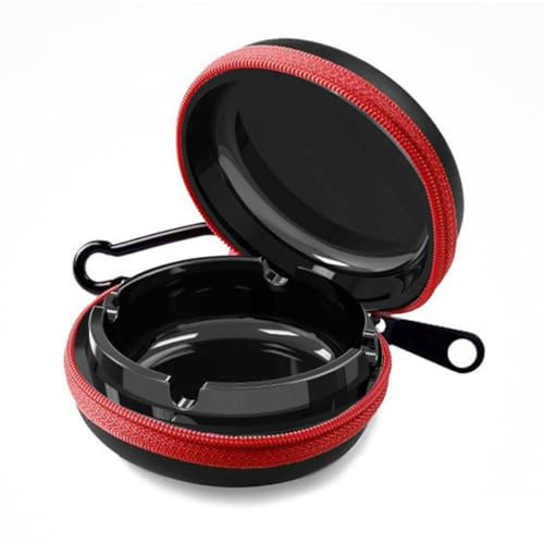 Mini Portacenere con Portachiavi, Posacenere Portatile, Posacenere Tascabile con Coperchio, antiodore e posacenere portatile, Posacenere Portatili per Viaggio Auto Campeggio (Rosso)